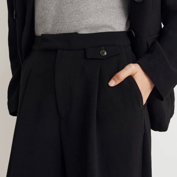 MadeWell Rosedale High-Rise Straight Pant in Crepe True Black size 4 - Picture 2 of 8